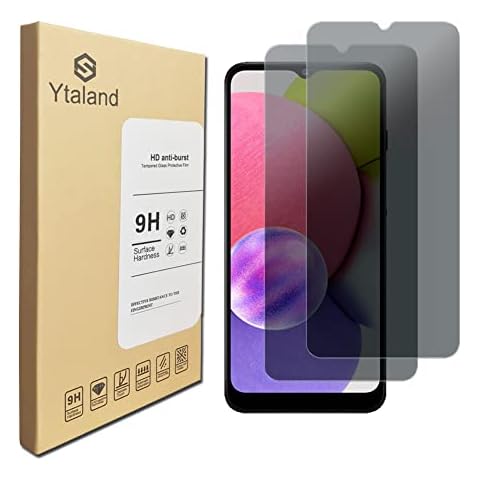 Ytaland Privacy Screen Protector for Samsung Galaxy A03s, [2 Pack] Anti Spy Anti Peep Bubble-Free Tempered Glass for Samsung Galaxy A03s Cover