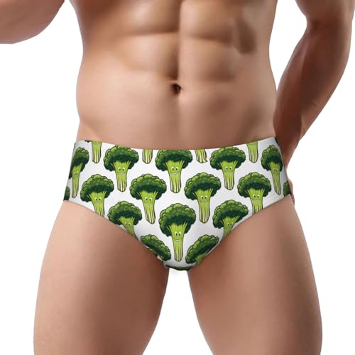 Novastar Mens Underwear - cute broccoli Breathable Stretch Classic Fit Men's Bikini Underwear Briefs