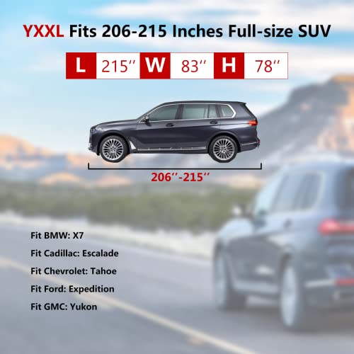 Tecoom Car Cover Waterproof All Weather, Outdoor Indoor Car Covers With Zipper Door, Cotton Backing Full Exterior Covers, Snowproof Uv Protection Windproof, Universal Fit For Suv (206"-215") #TOP6
