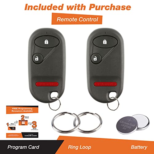 For 01-05 Honda Civic EX LX DX, 03-07 Honda Pilot Keyless Entry Remote Key Fob 3btn NHVWB1U521, NHVWB1U523, 72147-S5A-A01-2 PACK - Image 3