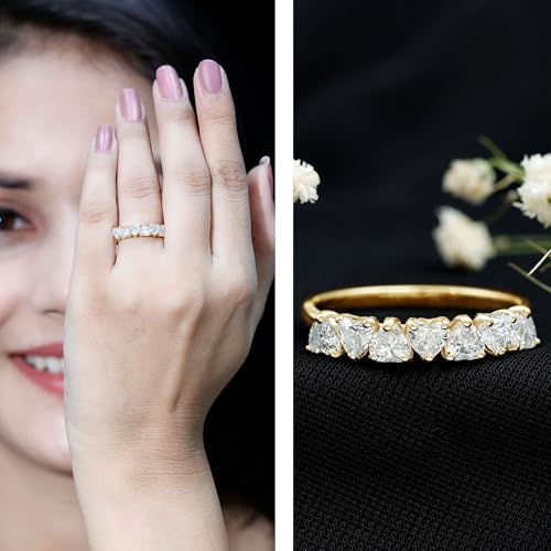 Certified Lab Grown Diamond Eternity Ring, Ef-Vs Quality, Diamond Heart Wedding Band For Women - Ready To Gift2