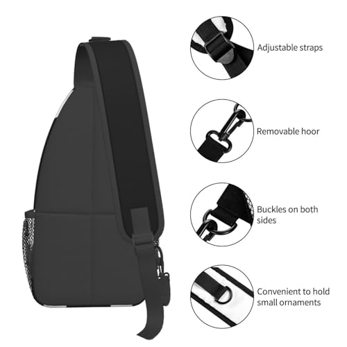 Bolso cruzado de pecho para hombre estilo banda diagonal negro y blanco miniatura 5