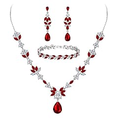 Ruby Color Silver-Tone