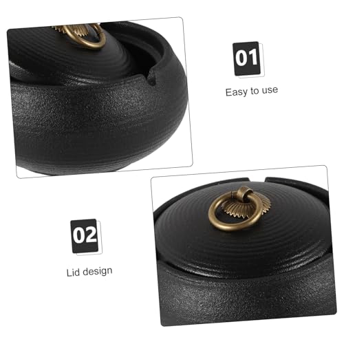 Cendrier avec couvercle portable compact et facile à nettoyer pour la maison - 4