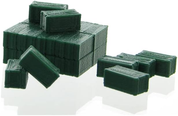 1/64 Scale Farm Replica Accessories: Green Plastic Square Hay Bales (24 Total, 16 Stacked, 8 Loose) for Ages 14+