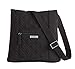 Vera Bradley Women's Microfiber Hipster Crossbody Purse, Black, One Size