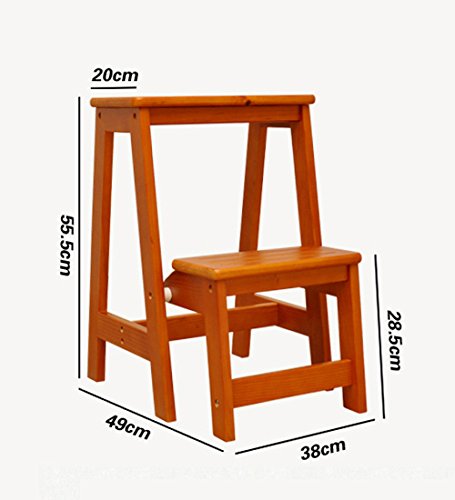Taburete de madera maciza DASHADAO de alta resistencia y acabado interior elegante 3
