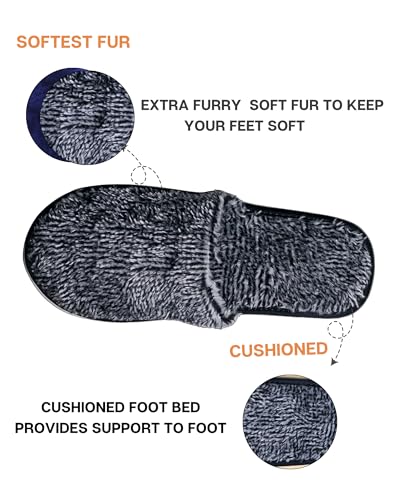 Image of Premium Fur Home Slippers For Women & Men For Winter Capet Slippers for Bedroom Indoor Carpet house slides