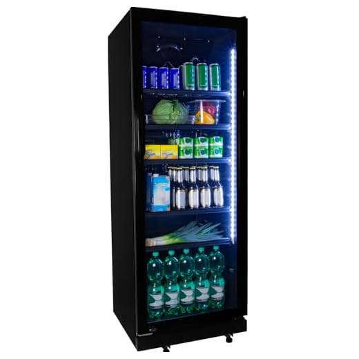 ZORRO Getränkekühlschrank ZKB 360 Liter schwarz Flaschenkühlschrank Kühlschrank mit Glastüre Gastro Getränkekühler