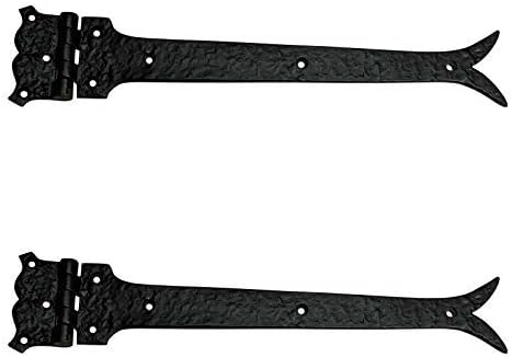 Adonai Hardware "Galeed" Antique Iron Hinge (Supplied as 2 Pieces per Pack) - Black Powder Coated