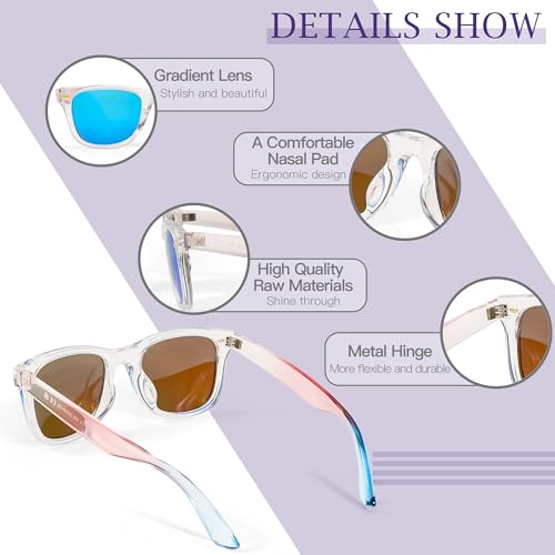 Image of SIPHEW Polarized Sunglasses for Women & Men - UV400 Mirrored Beach Eyewear, Designer Unisex Fashion Sunglasses w /Medium Fit