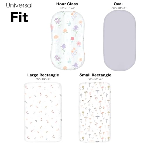 Image of Little Grape Land Bassinet Sheets for Baby Boys Girls 4 Pack (Garden)