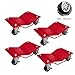 Heavy Duty Car Wheel Dolly Set of 4, 6000LBS Capacity Vehicle Mover with Dual-Lock Brakes, Automotive Dollies for Cars/Trucks/Trailers/Motorcycles, Red