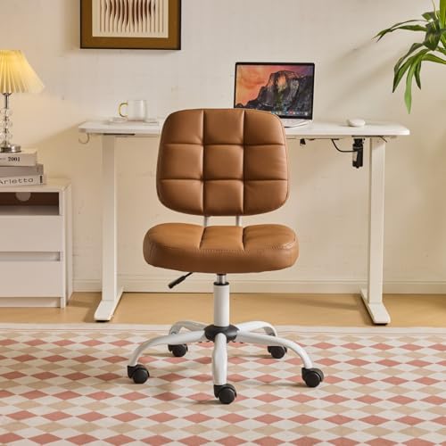 VINGLI Compact Small Desk Chair, Cute Armless Chair with Wheels,