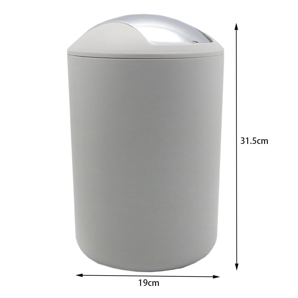 Pattumiera Bagno Basculante 3L Polipropilene Grigio