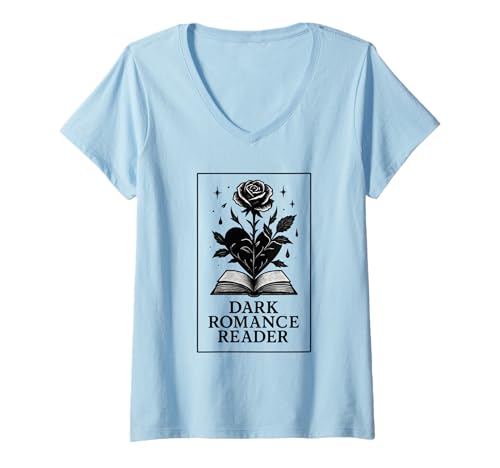 Femme Dark Romance Reader Esthétique Book Lover Readers T-Shirt avec Col en V