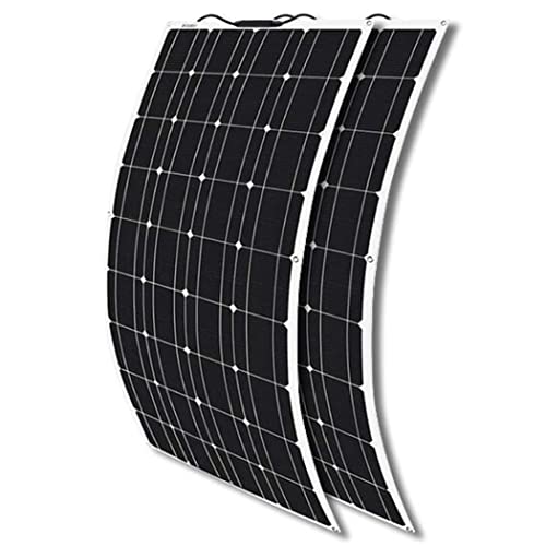 Paneles Solares Para Casa Panel Solar Panel Solar Flexible Negro, Kit De Panel Solar De 600 Vatios con Controlador, 2X300W Células Solares Mono...