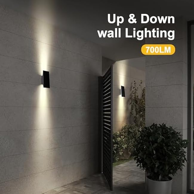 Solar Outdoor Lights Solar Wall Lights Solar Sconce Lights 3000K Up and Down