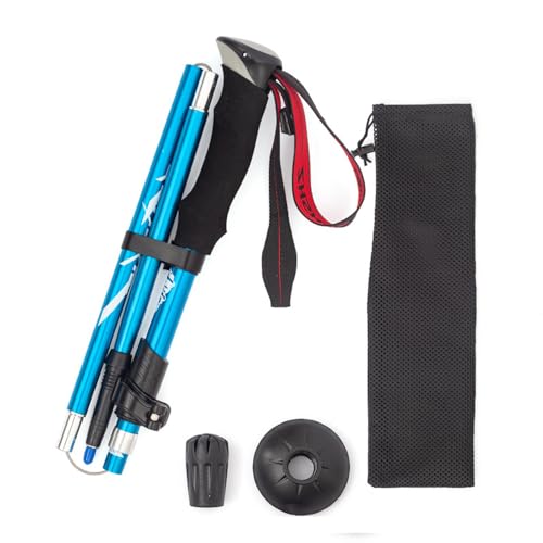 Tenni Monti トレッキングポール 折りたたみ式 伸縮 2本セット 登山用ストック カーボン アルミ製 超軽量 ノルディックウォーキング ハイキング 長さ調整可能 5段伸縮式 登山 ウォーキング アウトドア 遠足 散歩 男女兼用 高齢者 専用収納袋