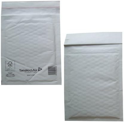 200 Small A/000 Size Mail Lite White Padded Envelopes Mailers - Peel + Seal Bubble Bags - 110 x 160mm / 4.25 x 6.25" Sealed Air Postal Packing Mailing Shipping Postage Posting Self Seal Cushioned Protective Packaging