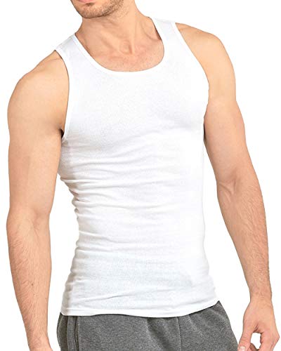 Knocker 6 Pack A Shirt Wife Beaters Under Ribbed Cotton Men's