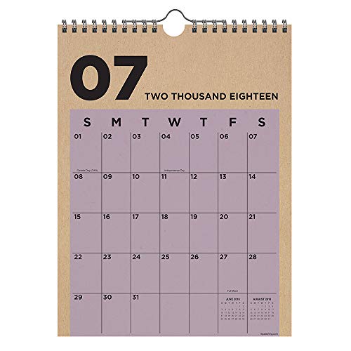 Tf Publishing 19-6215A July 2018 - June 2019 Kraft Monthly Wall Calendar, 9 X 12", Multi Colored #TOP1
