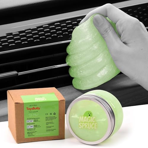 ToysButty Car Cleaning Gel Kit for Car Interior, High End Apple Scented Cleaning Putty in Classy Jar, Detailing Cleaning Gel Universal Dust Cleaner, for Keyboard Apple Laptop, Car Cleaning Supplies