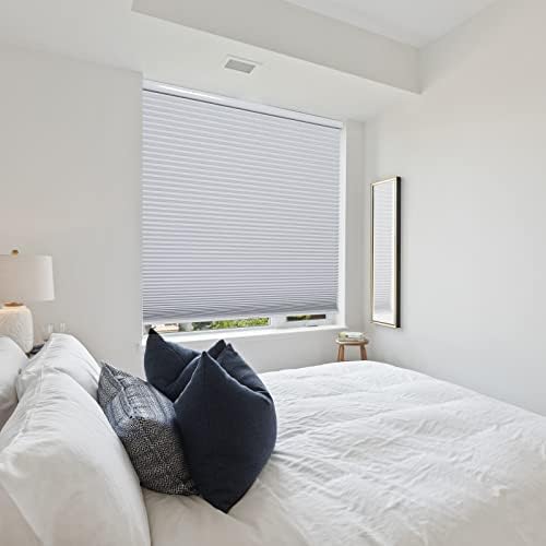 Persilux Custom Size Cellular Blinds for Windows Cordless Blackout Honeycomb Shades Noise Reduction Thermal Insulated for Home, Night White - 4