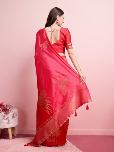 DOI MOI pink banarasi silk saree – image 5