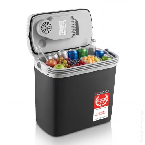 TZS First Austria - Frigo Portatile Elettrico 20L - Tripla Alimentazione incl. USB-C PD 3.0 - Raffreddamento e Riscaldamento - 12V/230V/USB-C - Design Compatto - Nero/Grigio
