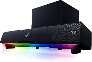Razer Leviathan V2 - soundbar do gier PC z subwooferem (Multi-driver PC Soundbar i subwoofer, THX Spatial Audio, Bluetooth 5.2, RGB Chroma, Compact Form Factor), czarny