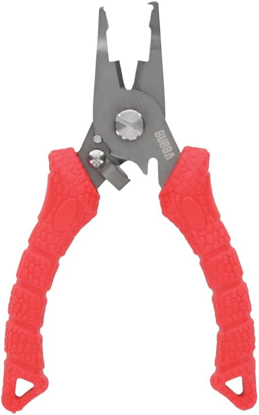 BUBBA 6" Split Ring Pliers with Micro Serrated Line Cutters and Stainless Steel Construction, Precise Tip and Non-Slip Grip