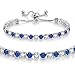 YOYUNLUO 3PCS Blue Bracelets for Women,Tennis Bracelet Set with Adjustable & Clasp Styles, Silver Platinum Plated CZ Jewelry Gift for Girlfriend, Mom, Daily & Formal Wear