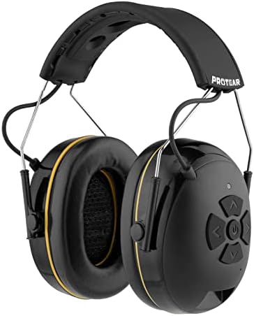 (Upgraded) E6850 Bluetooth 5.1 Hearing Protection with Integrated Microphone, High-Fidelity Speakers,48H+Playtime, Ideal Ear Muffs for Noise Reduction for Mowing, Workshop, Woodworking, NRR 25dB
