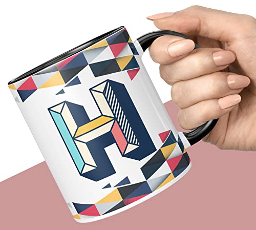 Image of 3D Colorful Alphabet Letter H Printed Coffee Mug For Girls Boys Friends Love Kids Best Gift For Birthday Anniversary Initial Letter H (Microwave Safe Ceramic Tea Coffee Mug-350ml) - ABV3TM2 21