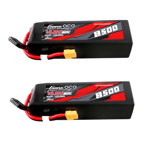 Gens ace 4S1P 8500mAh 60C 14.8V G-tech Lipo Pack (2Pcs)