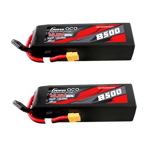 Gens ace 4S1P 8500mAh 60C 14.8V G-tech Lipo Battery Pack with XT60 Plug for Xmaxx 8S Car(2Pcs)