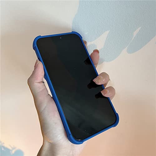 Coque silicone iPhone 13 antichoc bleu mat avec chaîne perles - 7