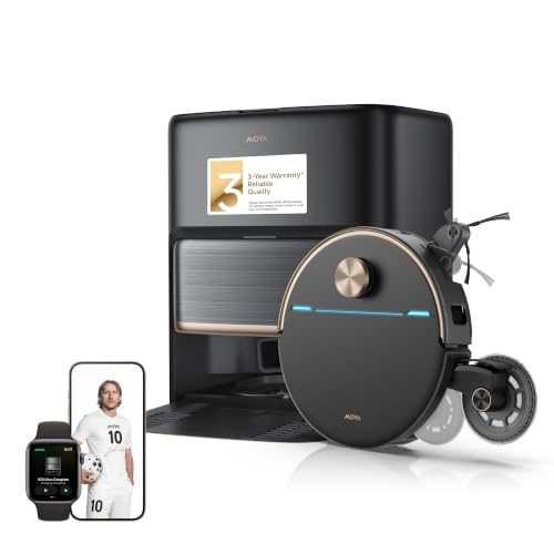 Image of MOVA V70 Ultra Complete Robot Vacuum and Mop, 42000Pa Suction Bagless Dock | 6.7in Mop&4.7in Side Brush Extends, 3.46in Obstacle-Crossing, 212F Water Mop Washing, EcoCyclone Bagless Dock, Zero Tangle