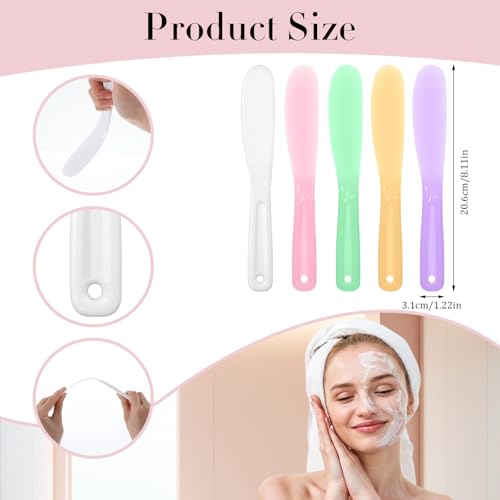 5 Stück Maskenpinsel, Ymapinc Cremespatel & Kosmetik Spatel, Kosmetikspatel Set für Gesicht & Creme, Wiederverwendbare Plastikspatel, Masken Pinsel Set für Hautpflege DIY-Make-up