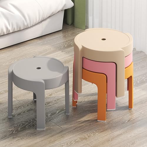 Taburetes de plástico apilables coloridos, redondos y portátiles, altura cómoda, perfectos para aulas, hogar, fiestas y oficinas (azul, XXL/4)