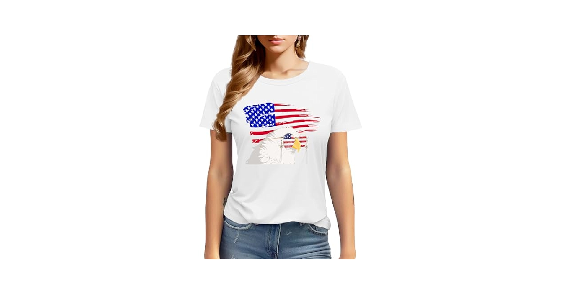 4th of July Shirts Women's American Tops: 100% Cotton USA