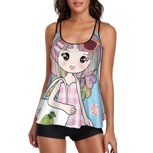 Maillot de Bain Tankini Robe et Shorty pour Journée Plage et Piscine