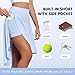 Zando Women's White Wrap Skorts - High Waist Flowy with Shorts, Asymmetric Ruffle Hem High Low Midi Skirt Athletic Skorts for Women Dressy Casual with Pockets Tummy Control Trendy Summer Medium