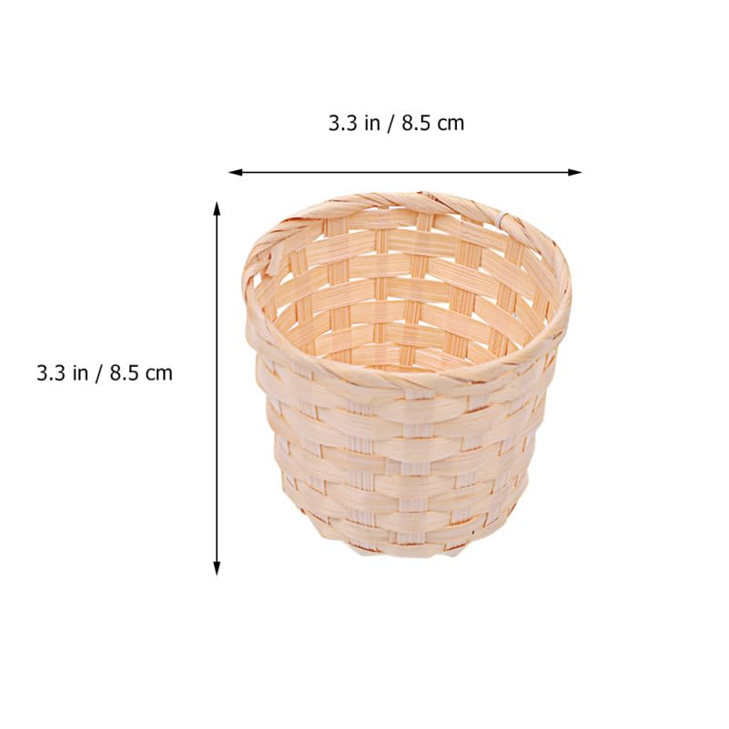Cestas de almacenamiento de madera y bambú con acabados artesanales rústicos 2