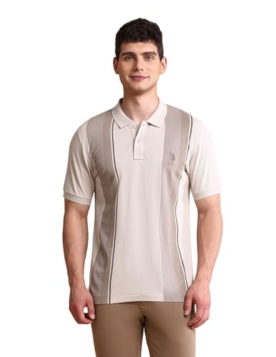 Image of U.S. Polo ASSN. Solid Slim Fit Polo T Shirts for Men - 100% Cotton, Half Sleeves Mens Tshirt