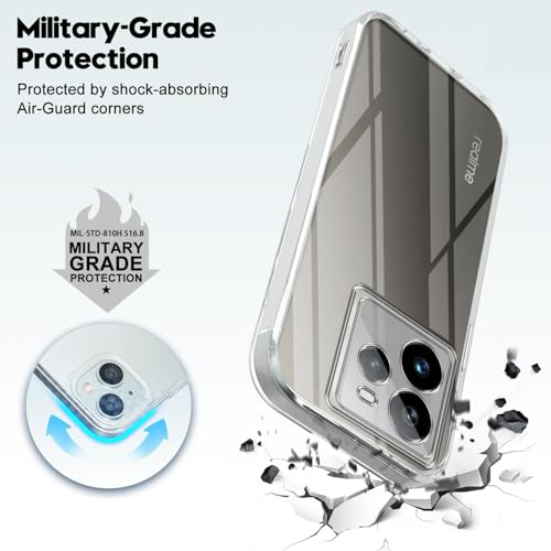 Image of Jkobi Back Cover for Realme GT 7 Pro (Silicone Clear Shockproof Case with Camera Protection and Dust Plugs | Transparent)