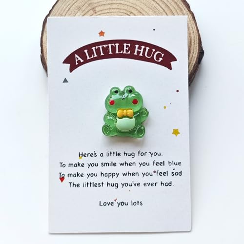 YOJO Pocket Hug Card, Frog Pocket Hug Token, Emotional Support, Pocket Hug with Greeting Cards, Pocket Hug Token, Christmas Anniversary Valentines Birthday Long Distance Gifts for Her Him
