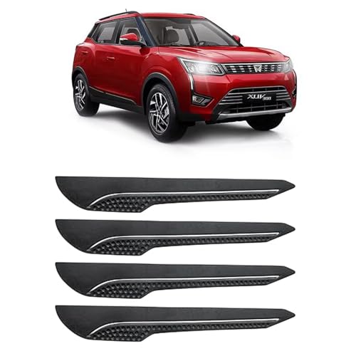 Image of AOSIS-Car Bumper Protector /Bumper Guard for Mahindra XUV 300 with Single Chrome Stripe (4-Pcs)