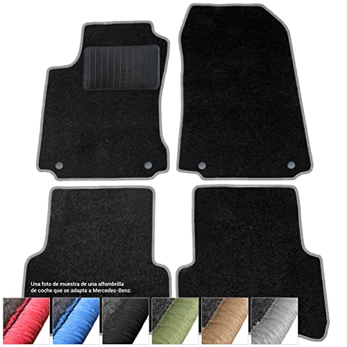 Alfombrillas antideslizantes coche evitan suciedad en Mercedes C W203 Coupe gris terciopelo
